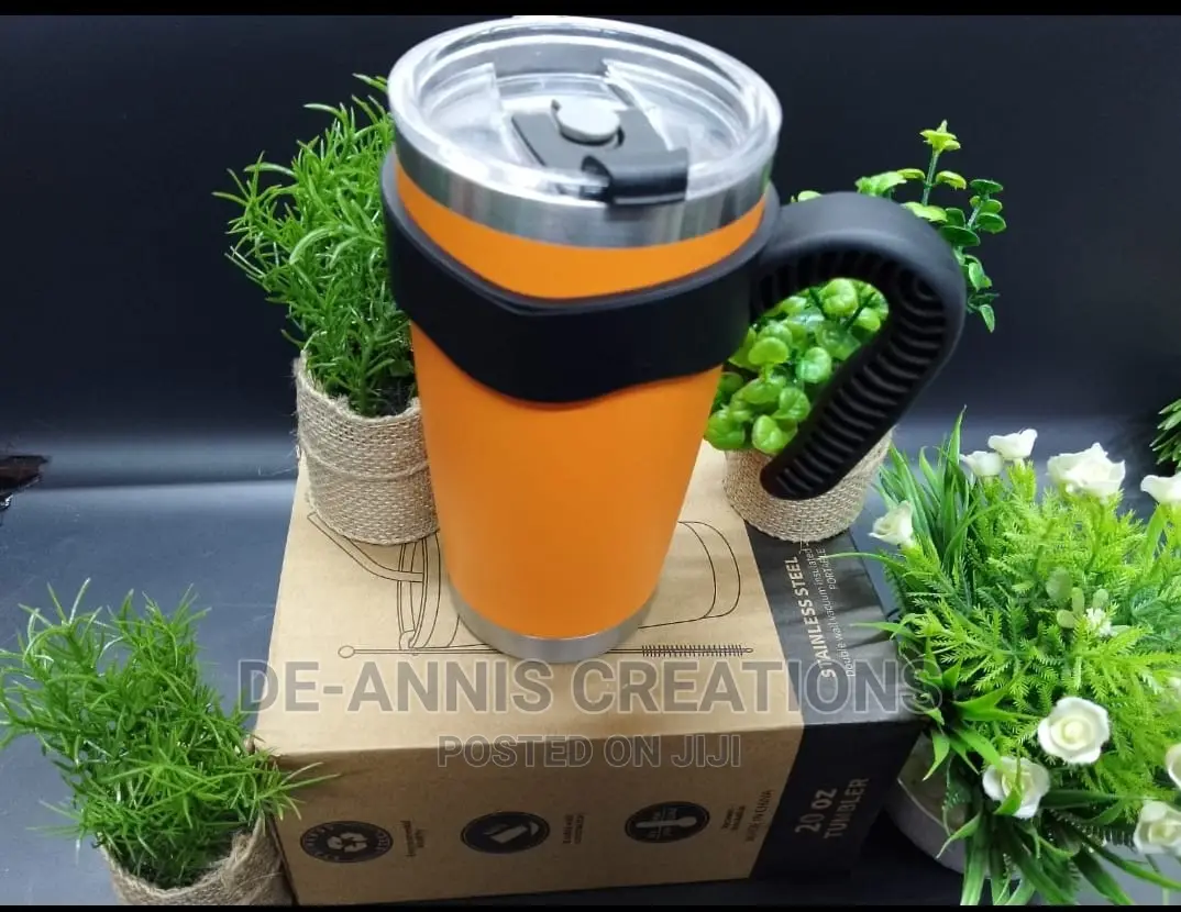Orange 350ml Handle Vacuum Mug