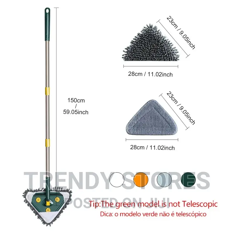 Telescopic Wiper Brush With Chenille Triangular Mop
