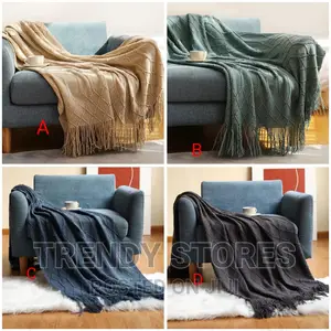 Nordic Plain Knitted Throw Blankets