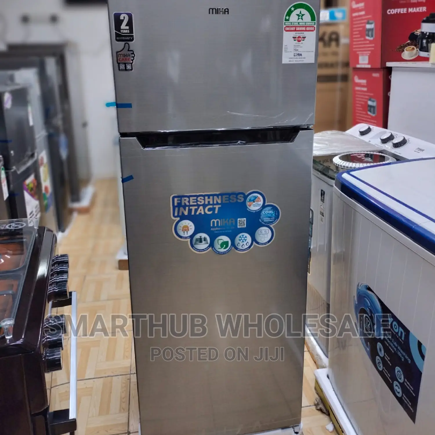 Mika 211 Litres Double Door Silver Refrigerator