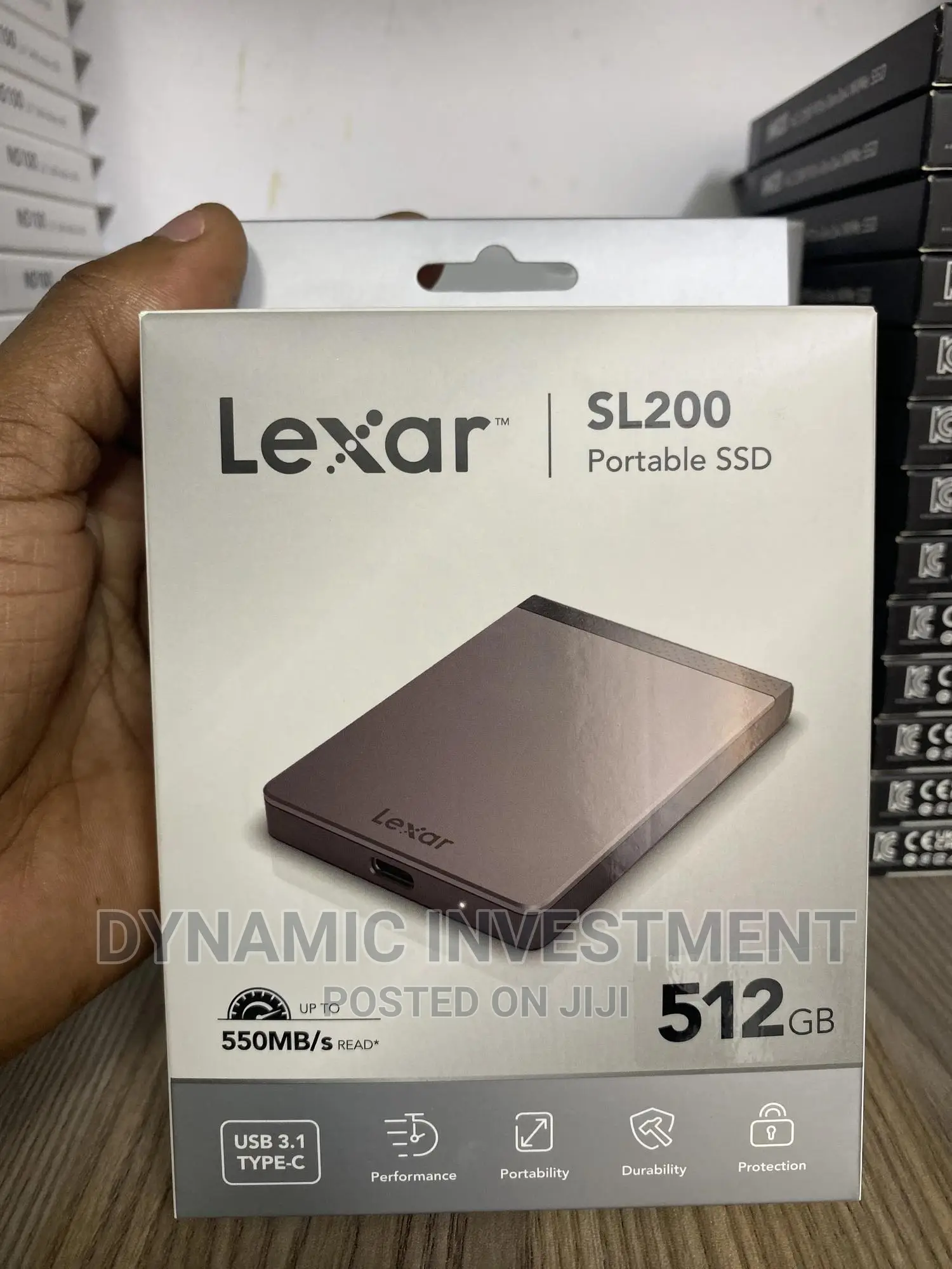 Lexar Sl200 512gb Portable Ssd, Up To 550mb/S, Usb-c,