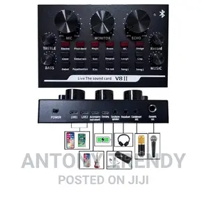 Bm800 Condenser Microphone V8 Sound Card Mixer Live