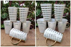 6 PCS Golden Zigzag Ceramic Mug 
