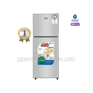Nunix 138L Large Capacity Double Door Fridge -Silver