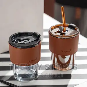 Glass Smoothie Cup With Leather Cover