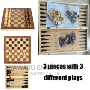 Wooden 3 In 1 (Chess+ Checkers Backgammon)