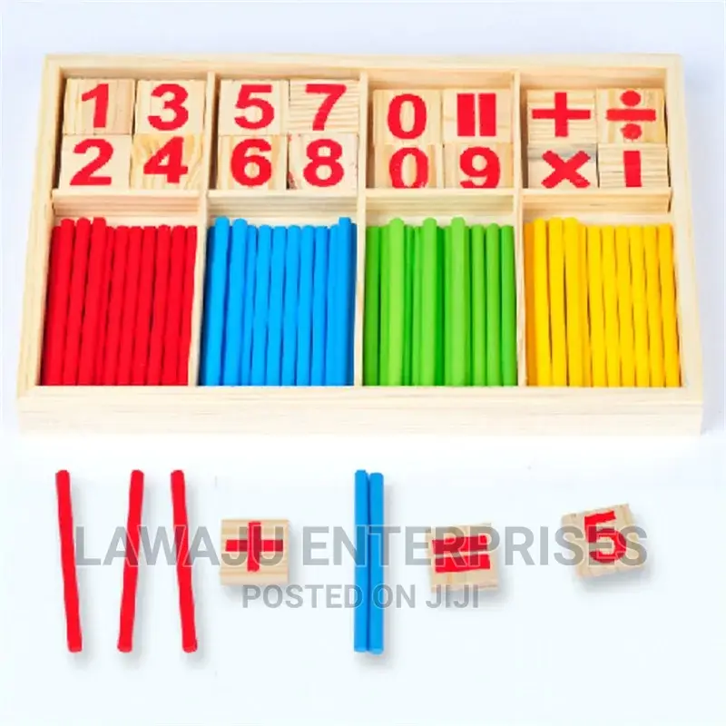 Child Learning Mathematics Wooden Sticks