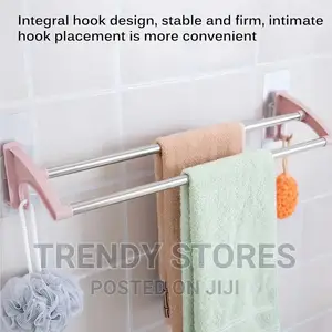 54cm Self Adhesive Double Pole Towel Holder,