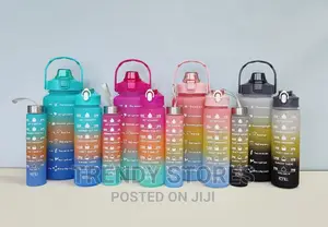 3in1 Multi - Colour Motivation Water Bottle (With Stickers)