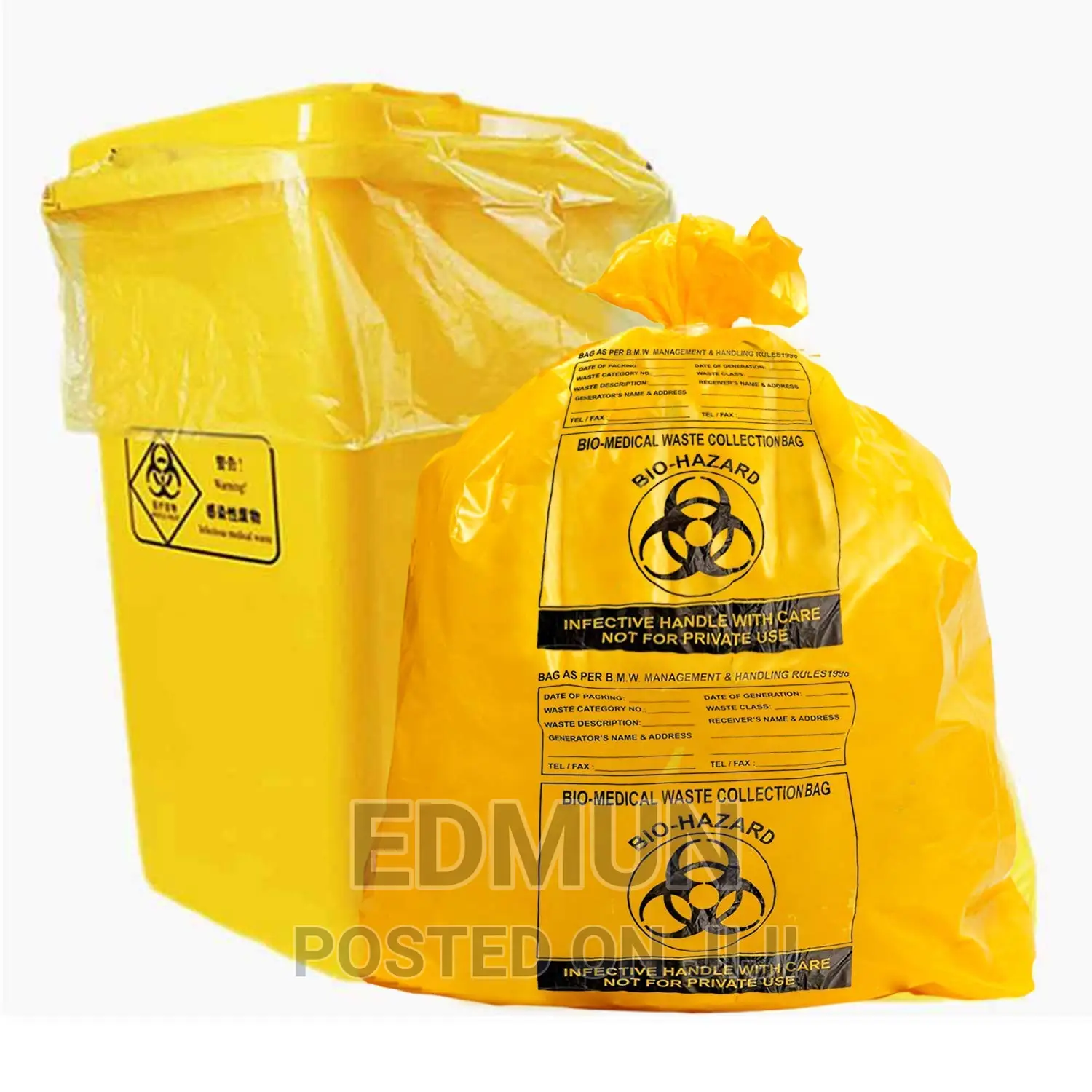 Colour Coded Biohazard Waste Disposal Bags