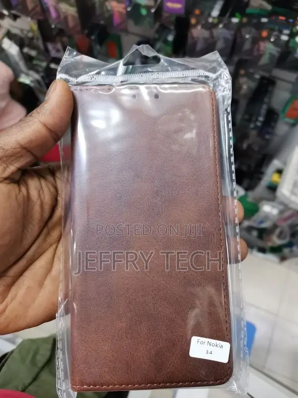 Leather Flip Case for Nokia 3.4 - Black
