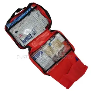 First Aid KIT Red Zip Around Fabric Pouch 8x18x25cm, 100pcs