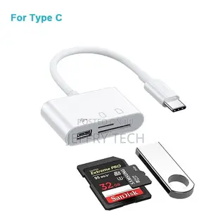3 in 1 Type C/Lightning/Mirco to SD/TF Memory Card Reader, T