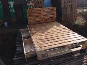Pallets Bed With Big Drawers - 5*6 Pallet Bed With Storage