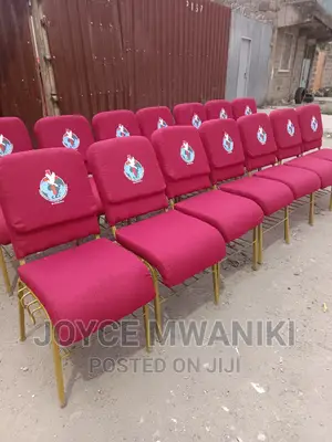 Church Chairs, With Logo Red Colour.