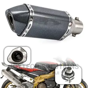 Durable Exhaust Muffler Pipe.Black Sports Carbon Akrapovic