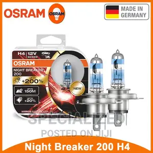 OSRAM Night Breaker 200 Car Headlight Bulbs H7, H4 ,H11