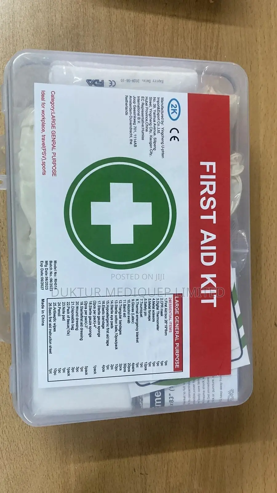 26pcs First Aid Kit in a Plastic Box