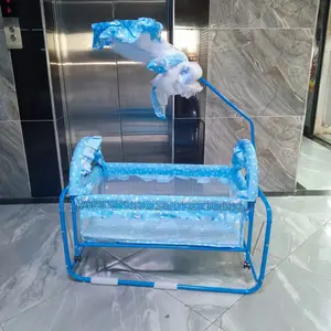 Imported Portable Bed With Swing, Wheels,Net and Mattress
