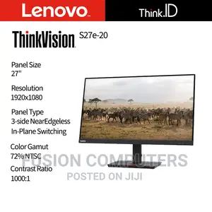 Lenovo Think Vision S27e-20 27 Inches VGA + HDMI Monitor,