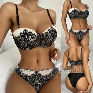 Embroidery Gauze Matching Bra and Panty
