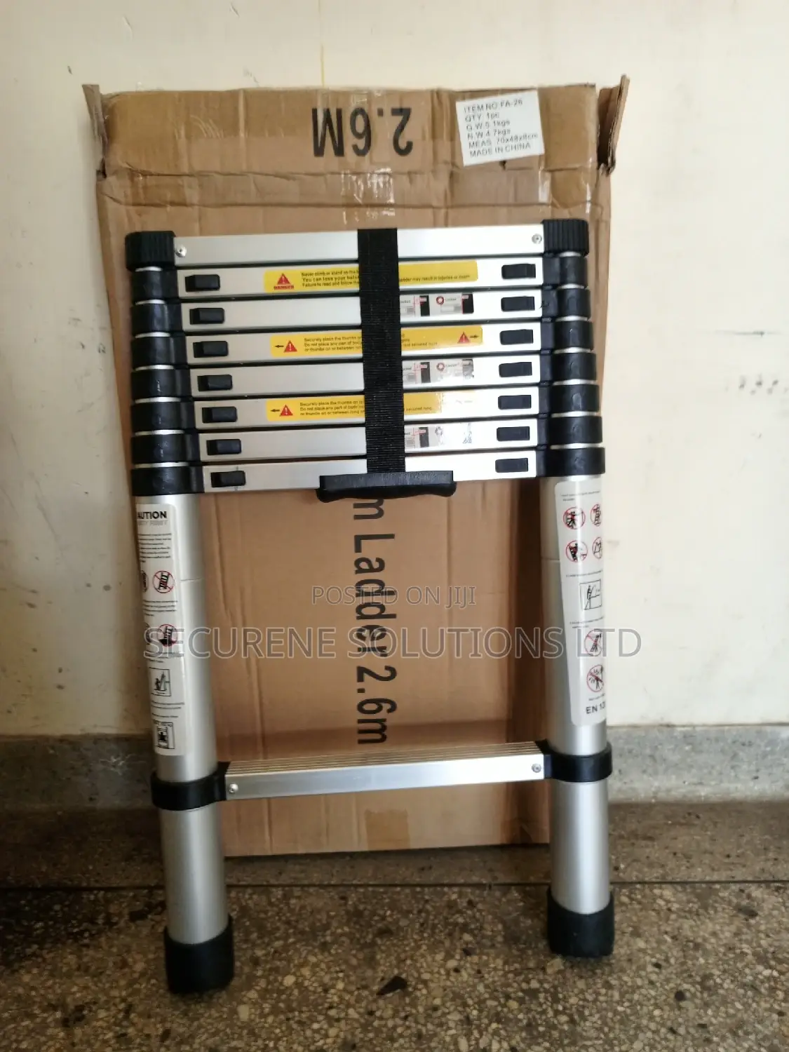 Aluminum Single Telescopic Ladder 2.7m