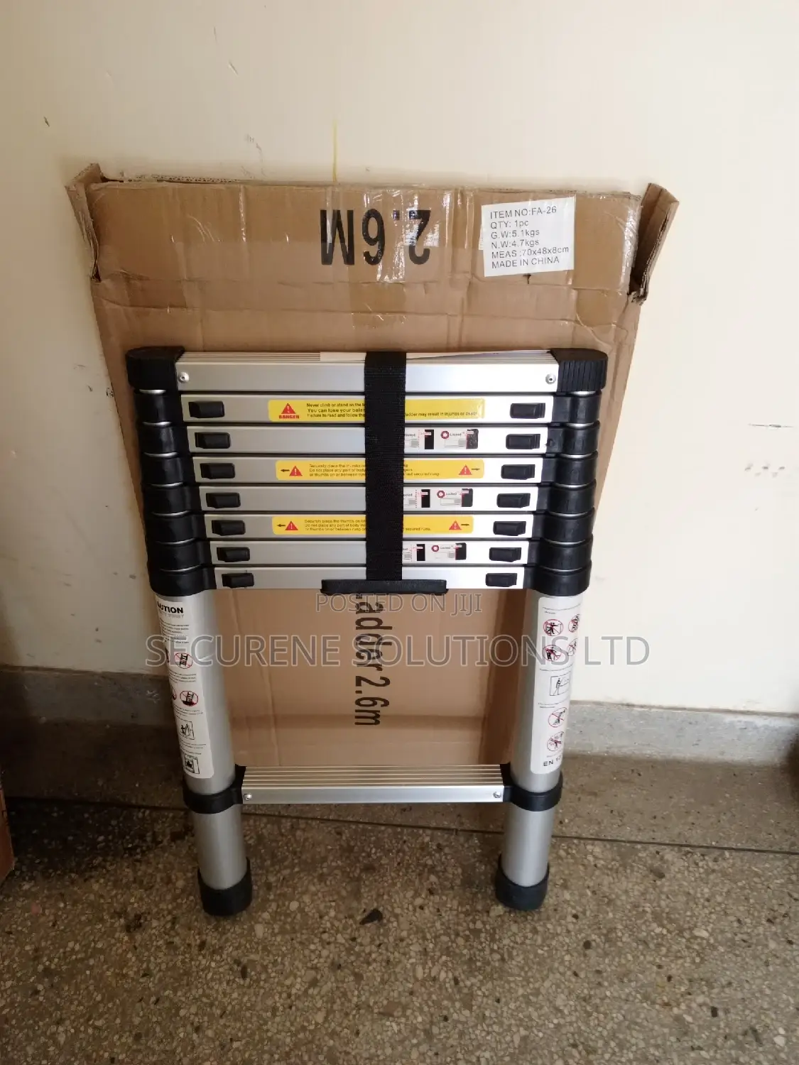 Aluminum Single Telescopic Ladder 2.7m