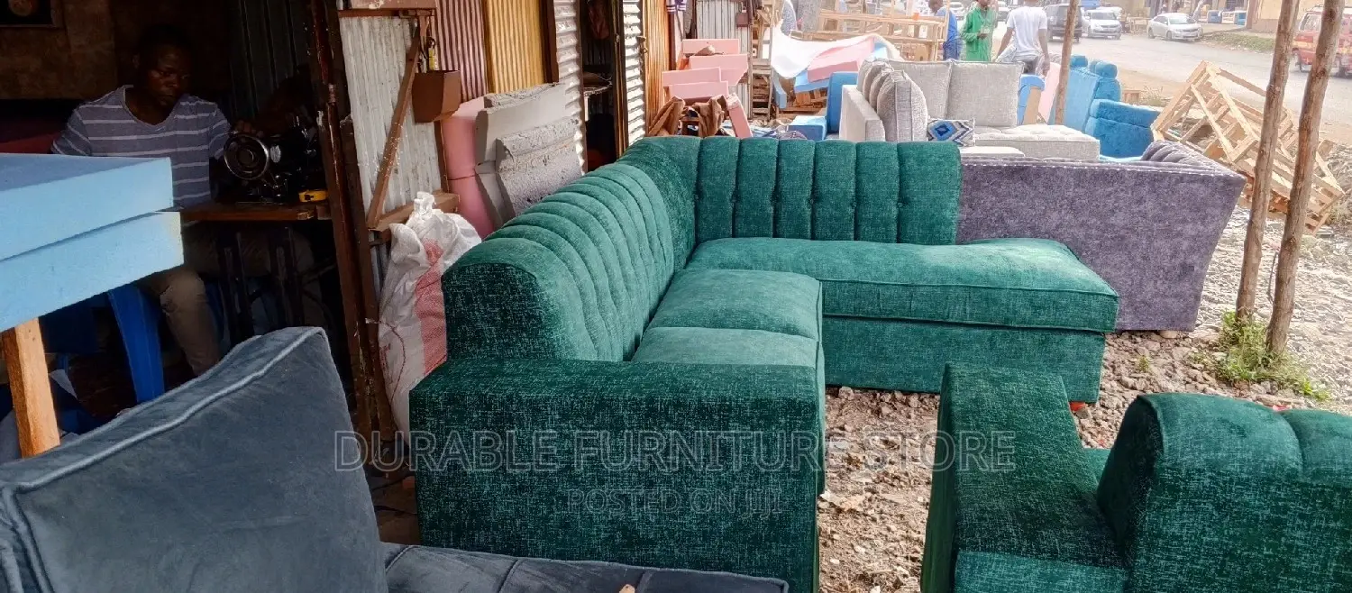 L Shape 6 Seater Green