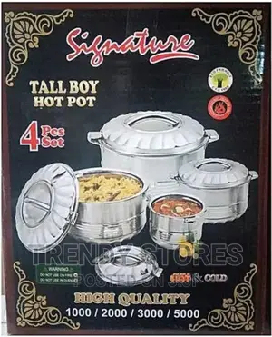 4pcs Signature Stainless Steel Tall Boy Hot Pot