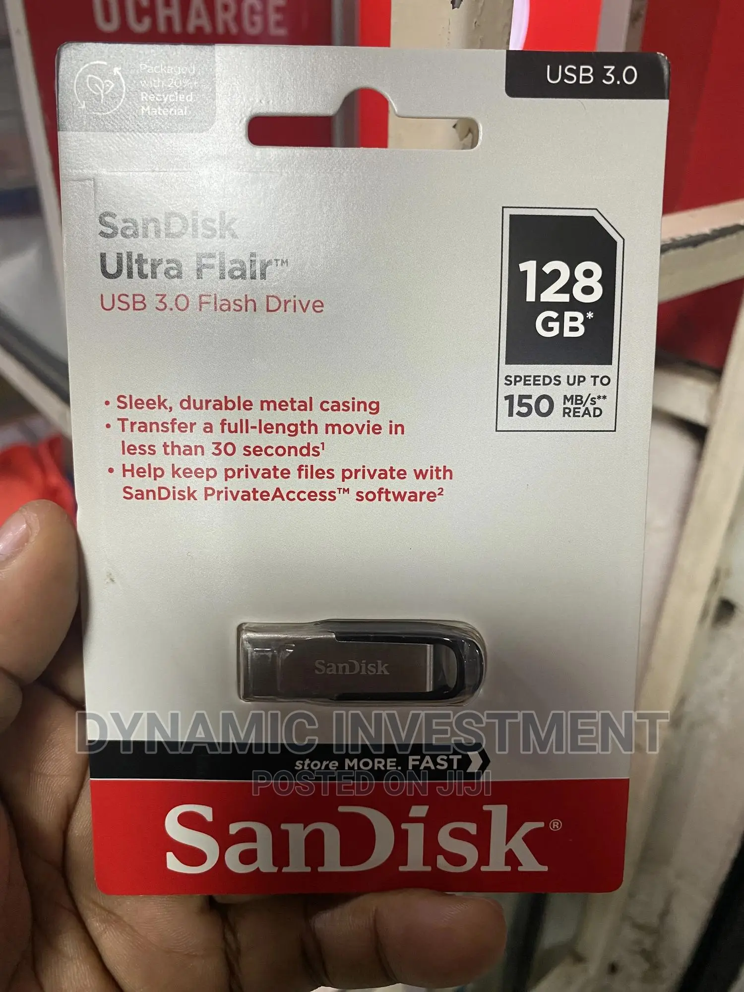 Sandisk Ultra Flair 128gb Usb 3.0 150 Mb/S Flash Drive/Disk