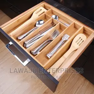 Multifunctional Bamboo Drawer Organizer, Cutlery Organizer