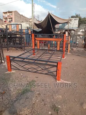 5 by 6 Metallic Frame Hardwood Stands