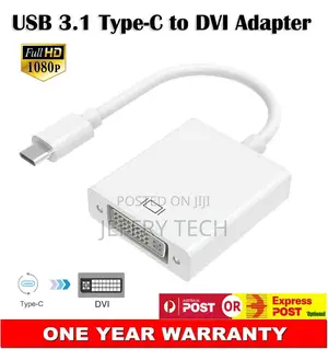 USB Type-C Male to DVI-I Adapter Cable for Apple iPhone 15 P