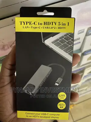 5 in 1 USB Type C Hub USB C Hub to Gigabit Ethernet Rj45