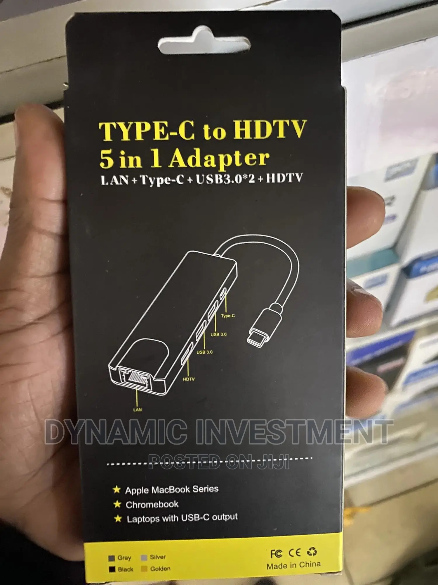 5 in 1 USB Type C Hub USB C Hub to Gigabit Ethernet Rj45