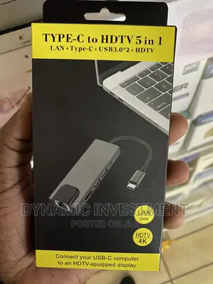 5 in 1 USB Type C Hub USB C Hub to Gigabit Ethernet Rj45