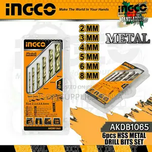 Drill Bits 6pcs Ingco Metal Drill Bits 2-8mm Heavy Duty