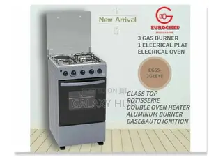 Eurochef Eg55-3g1e+E Oven Free Stand Glass Top Cooker