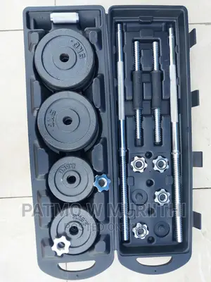 Cased 50kgs Dumbell Set,Barbel and Dumbell
