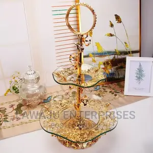 Iron Tempered Glass Multi-Layer Fruit/Cake/Snacks Plate