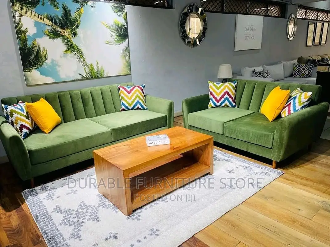 5 Seater Sofa Green 3-2
