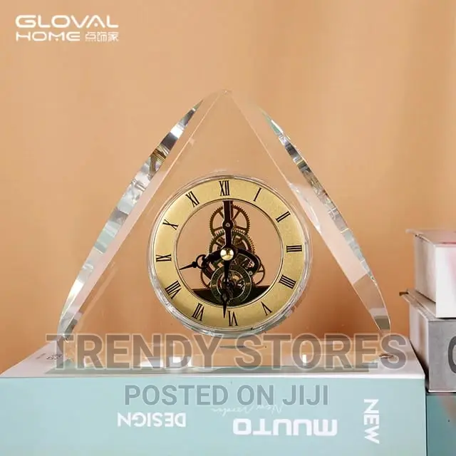 Triangle Shape Clear Crystal Personalized Clock