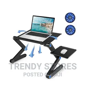 Double Fan Adjustable Laptop Stand With Mouse Pad