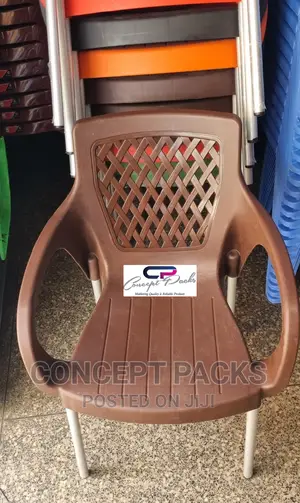 Brown Complast Metal Tubing Leg Chair