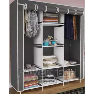 3 Column Metallic Portable Wardrobe