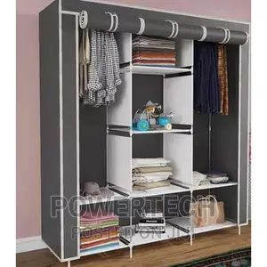 3 Column Metallic Portable Wardrobe