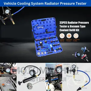 33 Piece Vehicle Cooling System Radiator Pressure Tester Kit