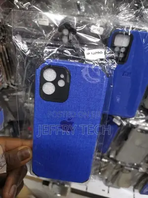 iPhone 12 Pro Cover - Blue - Luxury Fabric Jeans Texture Ca