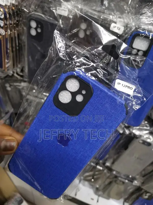 iPhone 12 Pro Cover - Blue - Luxury Fabric Jeans Texture Ca