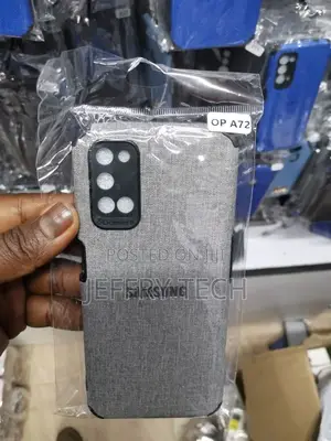 Oppo A72 Gray Fabric Jeans Texture Camera Protection Case